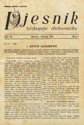 God. 3(1950) / glavni i odgovorni urednik dr. Zvonimir Marković