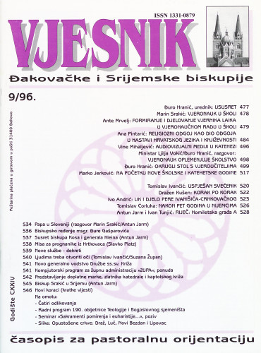 God. 124(1996), 9 / glavni i odgovorni urednik Đuro Hranić