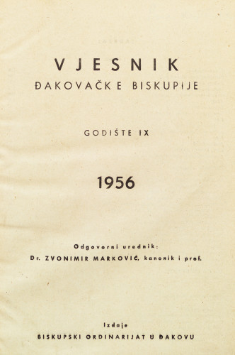 God. 9(1956) / glavni i odgovorni urednik dr. Zvonimir Marković