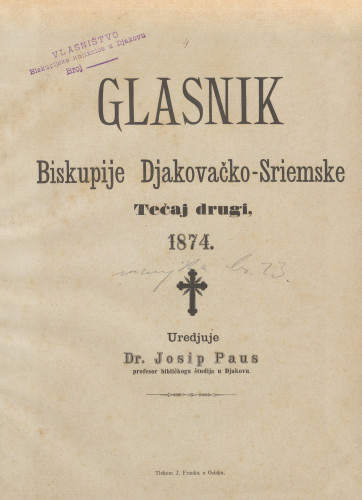 God. 2(1874) / uredjuje Ivan Koharić;  Mijat Kučera;  Josip Paus
