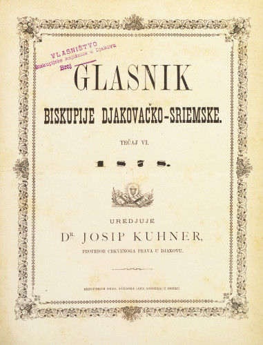 God. 6(1878) / uredjuje dr. Josip Kuhner