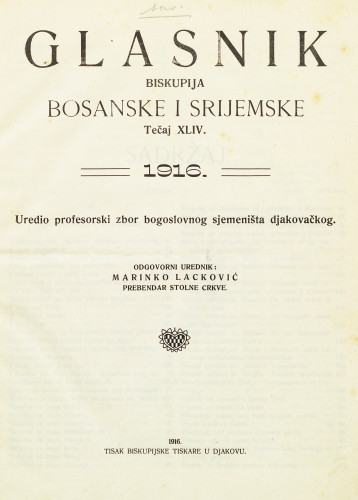 God. 44(1916) / odgovorni urednik Marinko Lacković