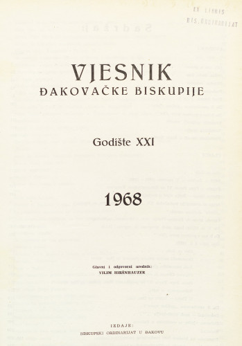 God. 21(1968) / glavni i odgovorni urednik Vilim Hiršnhauzer